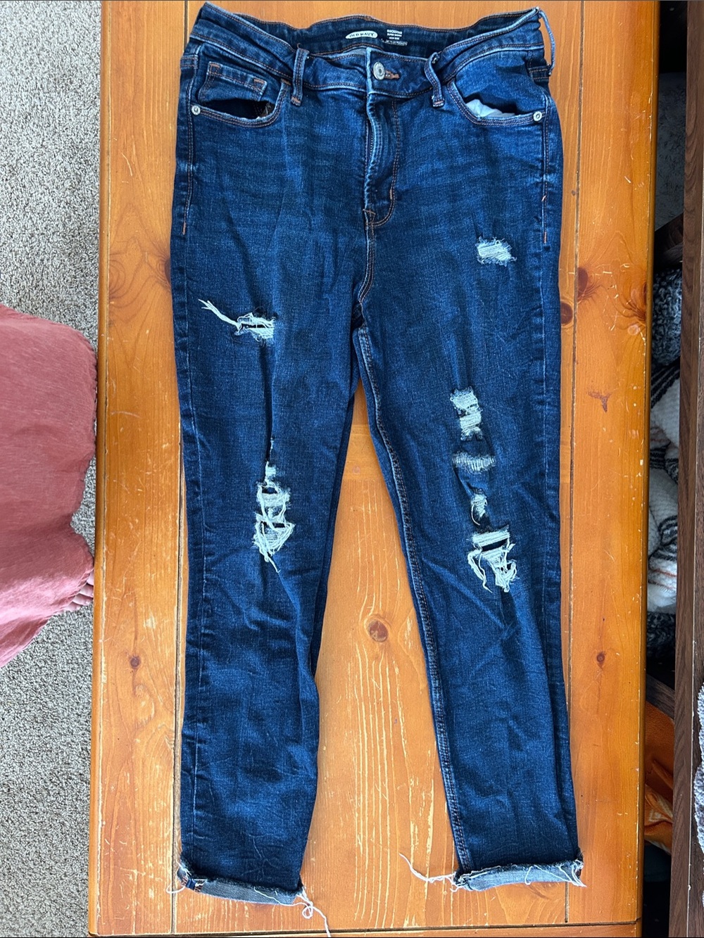 Universal Thread Dark Blue Distressed Skinny Jeans